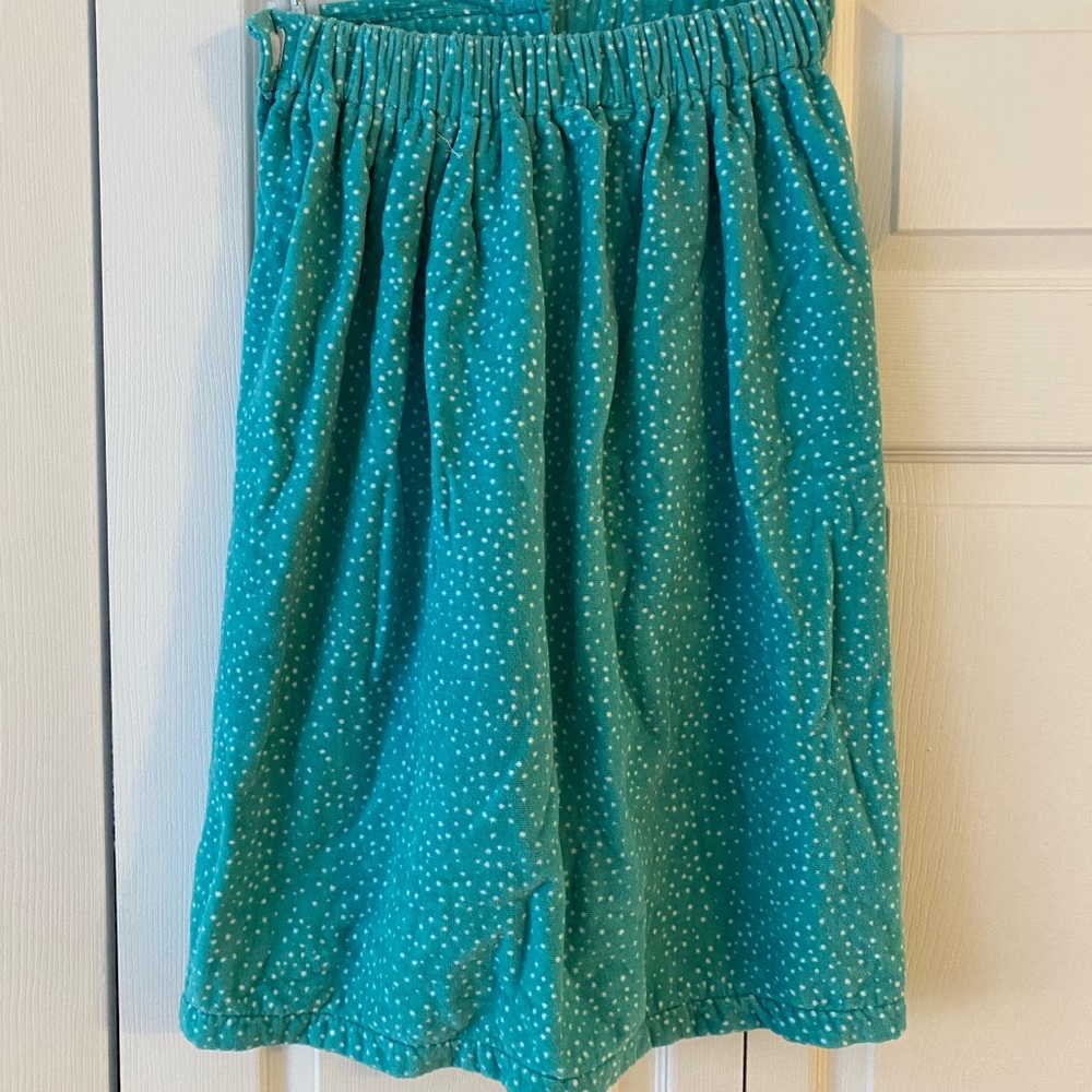 Teal w/Small White Dot Adjustable Velcro Terry Bath Wrap,One Size,good condition